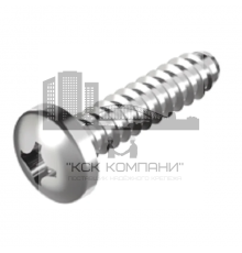 Винт самонарезающий DIN 7981 FH (A2) с тупым концом с полуцилиндрической головкой шлиц Phillips, D3,5X13
