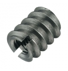 Муфта-гайка мебельная врезная DIN 7965 со шлицем с внутренней и внешней резьбой сталь без покрытия, M6x12x12 мм