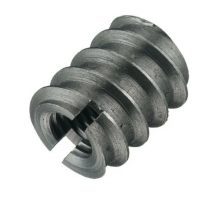 Муфта-гайка мебельная врезная DIN 7965 со шлицем с внутренней и внешней резьбой сталь без покрытия, M8x14x15 мм