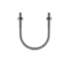 Скоба монтажная U образная WALRAVEN (ВАЛЬРАВЕН) BIS с гайками и шайбами для монтажа стальных труб (оцинкованная сталь), M8x26.9 мм (3/4")