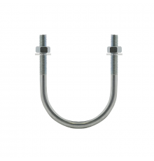 Скоба монтажная U образная WALRAVEN (ВАЛЬРАВЕН) BIS с гайками и шайбами для монтажа стальных труб (оцинкованная сталь), M8x42.4 мм (1 1/4")