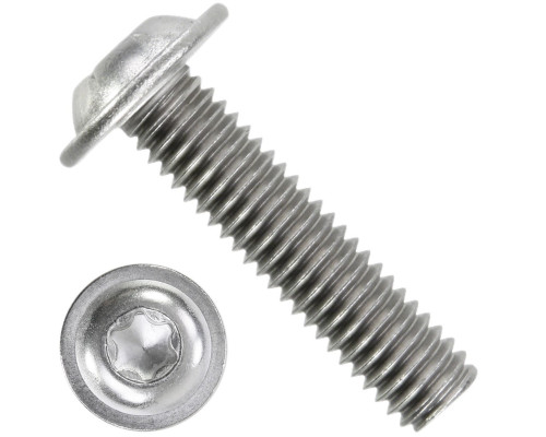 Винт ISO 7380 FL (A2) с полукруглой головкой с фланцем и внутренним шестигранником, M3X8  — Винты с внутренним шестигранником (HEX)