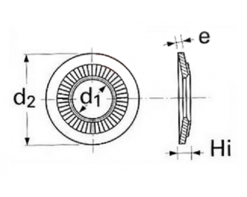 Шайба антивибрационная пружинная с насечками NFE 25-511 (A2) форма M, 3.1xM3