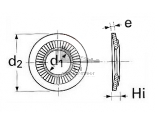 Шайба антивибрационная пружинная с насечками NFE 25-511 (A2) форма M, 14.4xM14