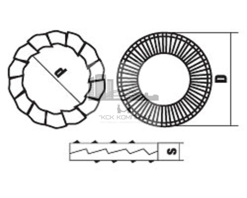 Шайба стопорная NORD-LOCK DIN 25201 (оцинкованная сталь), M12