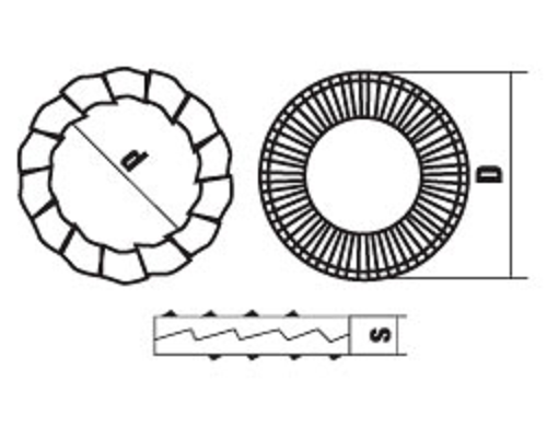 Шайба стопорная рифленая nord-lock DIN 25201 из нержавеющей стали A4, M16x17.0