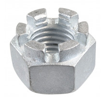 Гайка корончатая DIN 935 шестигранная прорезная оцинкованная сталь класс прочности 8.0, M6