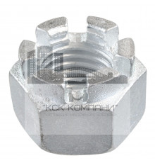 Гайка корончатая DIN 935 шестигранная прорезная оцинкованная сталь класс прочности 8.0, M20