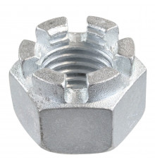 Гайка корончатая DIN 935 шестигранная прорезная оцинкованная сталь класс прочности 8.0, M42