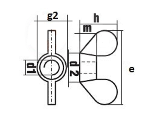 Гайка барашек DIN 315 с округлыми лепестками немецкая форма оцинкованная сталь класс прочности 5, M8