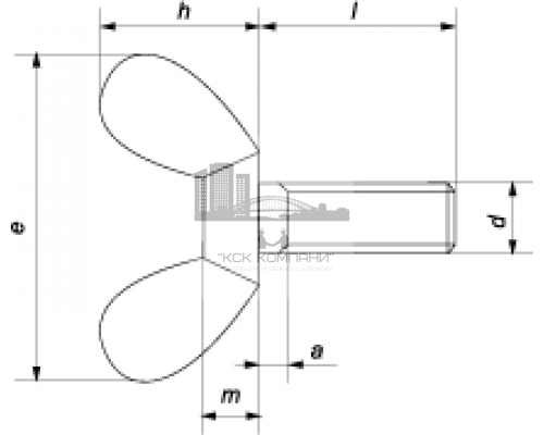 Винт барашек DIN 316 с округлыми лепестками немецкая форма оцинкованная сталь, M6x16 мм