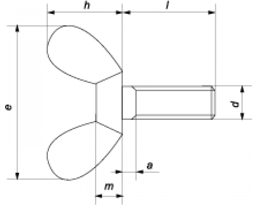 Винт барашек DIN 316 с округлыми лепестками немецкая форма оцинкованная сталь, M6x16 мм  купить в Москве