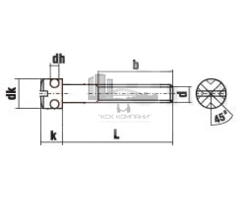 Винт пломбировочный DIN 404 с радиальными отверстиями и прямым шлицем оцинкованная сталь, M5x20 мм  купить в Москве