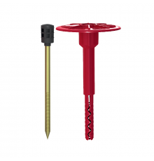 Тарельчатый дюбель TERMOCLIP (ТЕРМОКЛИП) Стена 2MТ с ребрами ограничения глубины и забивным металлическим распорным элементом с термоизоляцио