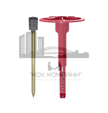 Тарельчатый дюбель TERMOCLIP (ТЕРМОКЛИП) Стена 2MТ с ребрами ограничения глубины и забивным металлическим распорным элементом с термоизоляцио