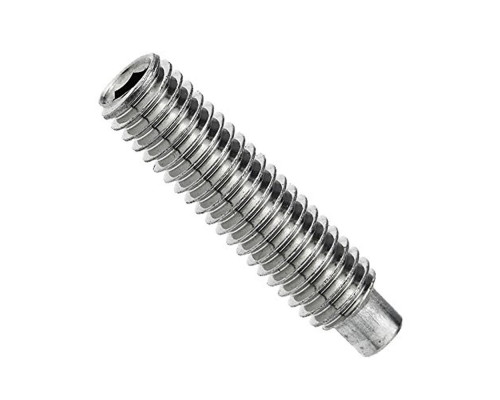 Винт установочный DIN 915 нержавеющая сталь A4 / AISI 316 с цилиндрическим концом (цапфой) шлиц внутренний шестигранник, M8x12 мм