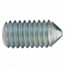 Винт установочный DIN 914 стопорный с внутренним шестигранником и коническим концом оцинкованная сталь класс прочности 12.9, M10x12 мм