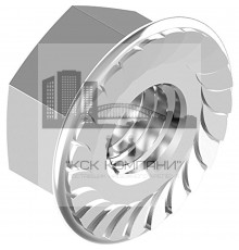 Гайка шестигранная с зубчатым фланцем DIN 6923 (A2), M3