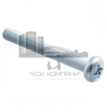 Винт DIN 7985 с полуцилиндрической головкой и полной резьбой шлиц Phillips оцинкованная сталь 4.8-5.8, M4x60 мм