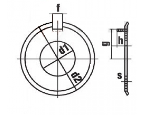 Шайба стопорная с наружным выступом DIN 432 из нержавеющей стали A2, 25.0xM24