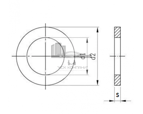 Шайба плоская уменьшенная DIN 433 (A2) для винтов с цилиндрической головкой, 13.0xM12