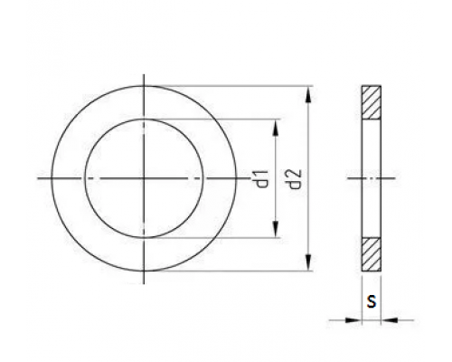 Шайба уменьшенная DIN 433 плоская оцинкованная сталь, M6
