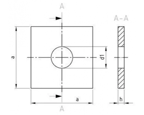 Шайба плоская квадратная DIN 436 (A4), 13.5xM12