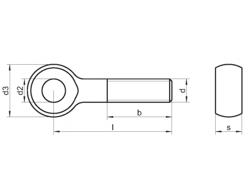 Болт откидной DIN 444 B с ушком и неполной резьбой оцинкованная сталь, M12x80 мм  купить в Москве