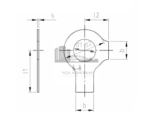 Шайба стопорная DIN 463 с двумя лапками (оцинкованная сталь), M10x10.5 мм