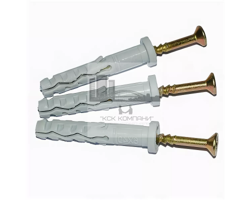 Дюбель-гвоздь с цилиндрическим бортиком для быстрого монтажа (полипропилен/оцинкованная сталь), 6x35 мм