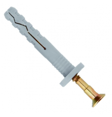 Дюбель-гвоздь с цилиндрическим бортиком для быстрого монтажа (полипропилен/оцинкованная сталь), 6x35 мм