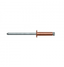 Заклепка вытяжная медная DIN 7337 стальной стандартный бортик, 3x6 мм