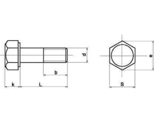Болт ГОСТ Р 52644-2006 высокопрочный c шестигранной увеличенной головкой (оцинкованная сталь класс прочности 10.9 ХЛ), M16x100 мм