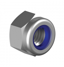 Гайка шестигранная самоконтрящаяся высокая с нейлоновым кольцом DIN 982 (A2) мелкая резьба, M8X1