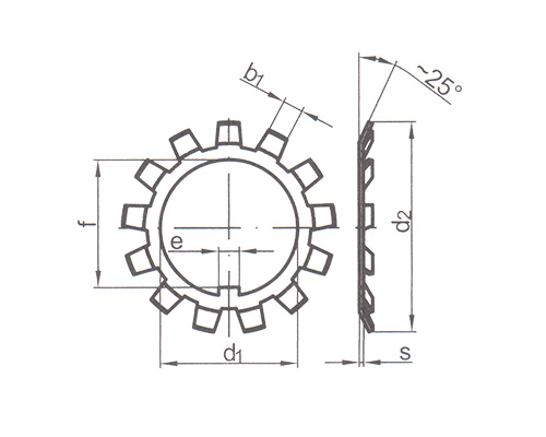Шайба стопорная многолапчатая DIN 5406 стальная без покрытия, МВ18 126x90x1.75 мм