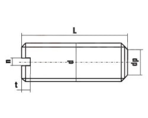 Винт установочный DIN 551 с прямым шлицем и плоским концом сталь без покрытия класс прочности 14Н, M6x16 мм  — Винты установочные