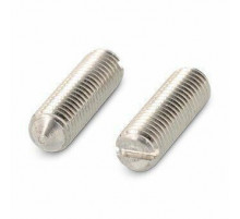 Винт установочный DIN 553 нержавеющая сталь A2 / AISI 304 с острым концом шлиц прямой, M5x6 мм