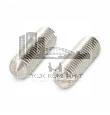 Винт установочный DIN 553 нержавеющая сталь A2 / AISI 304 с острым концом шлиц прямой, M6x6 мм