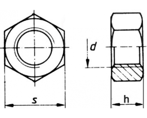 Гайка шестигранная высокая UNI 5587 (A2) , M5