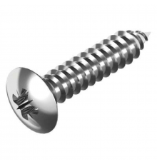 Винт самонарезающий DIN 7983 Z (A2) с острым концом с полупотайной головкой шлиц Pozidriv, D4,8X32