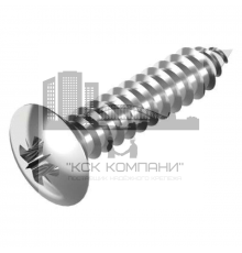 Винт самонарезающий DIN 7983 Z (A2) с острым концом с полупотайной головкой шлиц Pozidriv, D3,9X32