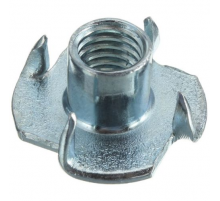 Гайка усовая DIN 1624 мебельная забивная (врезная) оцинкованная сталь класс прочности 4.6-5.8, M4x6 мм