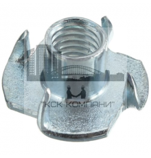 Гайка усовая DIN 1624 мебельная забивная (врезная) оцинкованная сталь класс прочности 4.6-5.8, M10x12.5 мм