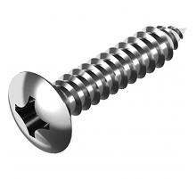 Винт самонарезающий DIN 7983 H (A4) с острым концом с полупотайной головкой шлиц Phillips, D3,9X19