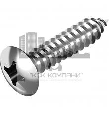 Винт самонарезающий DIN 7983 H (A4) с острым концом с полупотайной головкой шлиц Phillips, D5,5X13