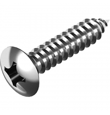 Винт самонарезающий DIN 7983 H (A2) с острым концом с полупотайной головкой шлиц Phillips, D6,3X22