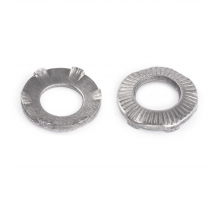 Шайба контактная стопорная тарельчатая форма К с насечкой и зубцами (оцинкованная сталь), M10 10.4x20x1.6 мм