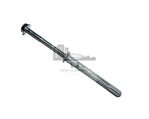 Дюбель рамный фасадный RDF с шурупом с шестигранной головкой и прессшайбой, 10х100 мм