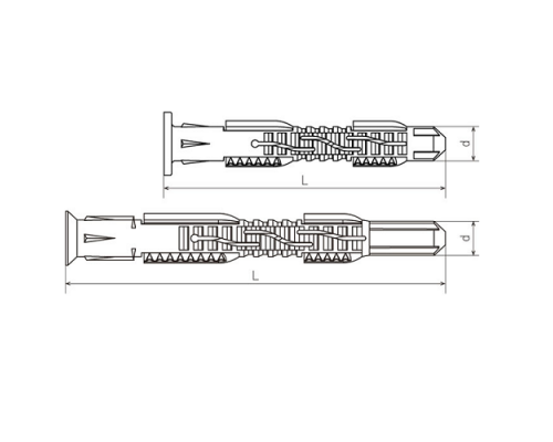Дюбель рамный фасадный RDF с шурупом с шестигранной головкой и прессшайбой, 10х120 мм