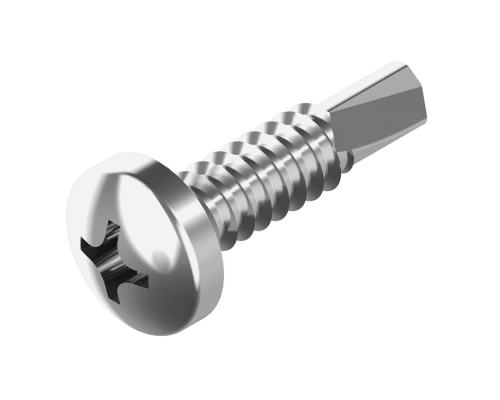 Винт самонарезающий сверлоконечный IN 7504 N (A2) с полукруглой головкой шлиц Phillips (нержавеющая сталь A2), 4.8x13 мм